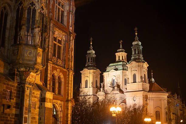 Woman looking on Prague city in Czech Republic