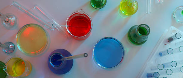 istock Concept of science and research with laboratory accessories, top 2251130433