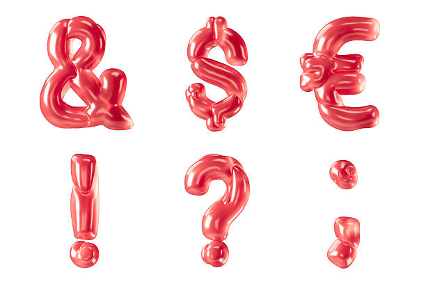 Symbol made of bizarre balloons. 3d illustration of red symbol isolated on white background