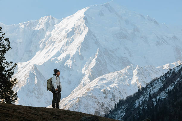 istock Asian Man Standing Before Massive Snow-Capped Mountain Nanga Parbat 2251141384