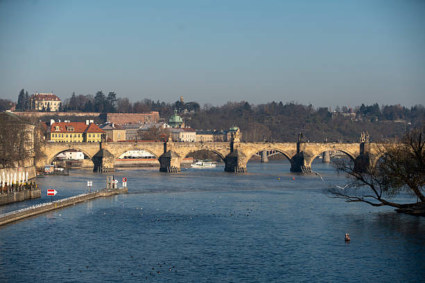 istock Charles Bridge and its statues, Prague, Czech Republic. 2251144029