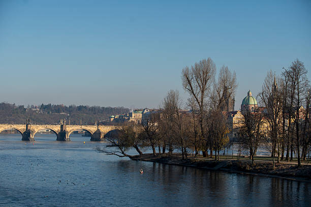 Charles Bridge and its statues, Prague, Czech Republic.