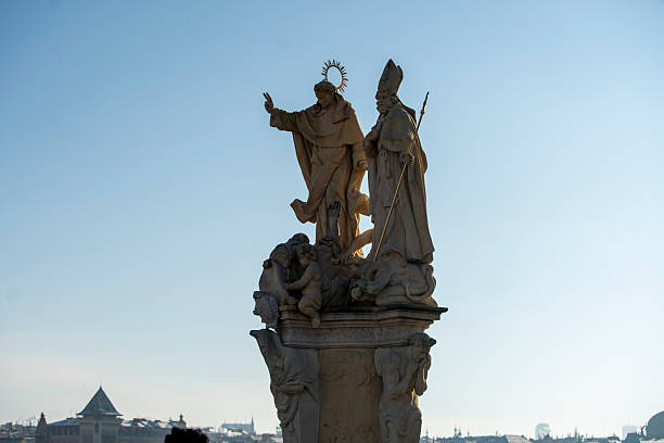 Charles Bridge and its statues, Prague, Czech Republic.