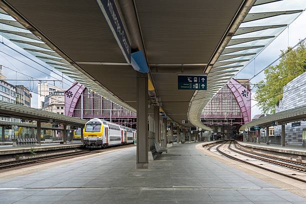 istock Antwerpen Train Station Platform with Modern Architecture and Train Arrival, Belgium, Europe 2251147667