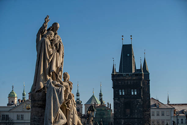 istock Charles Bridge and its statues, Prague, Czech Republic. 2251149892