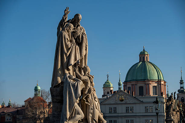 Charles Bridge and its statues, Prague, Czech Republic.