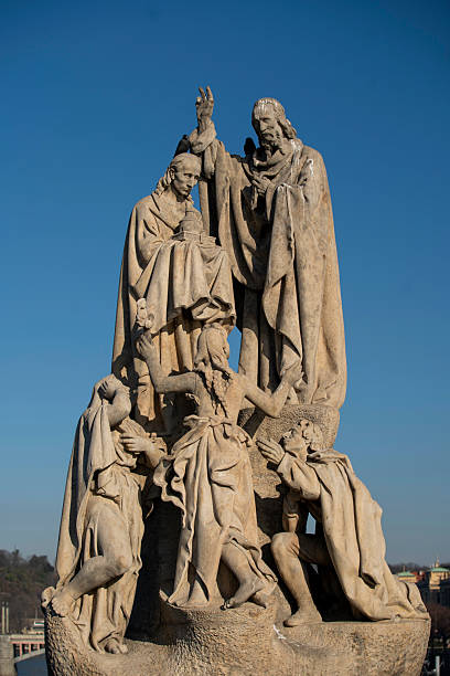 Charles Bridge and its statues, Prague, Czech Republic.