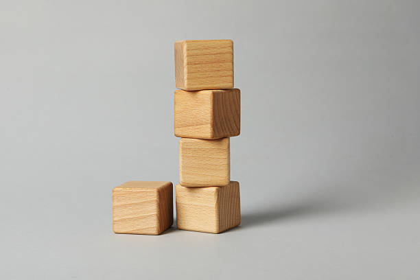 istock Wooden cubes, blank wooden cubes for different concepts 2251151705