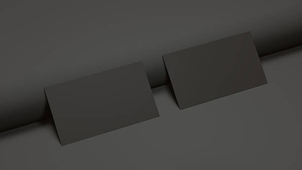 istock Minimal Black Business Cards Mockup — Horizontal on Dark Background 2251155152