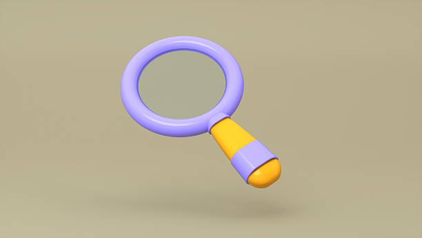 istock 3D Lavender Magnifying Glass on Beige Background 2251155542