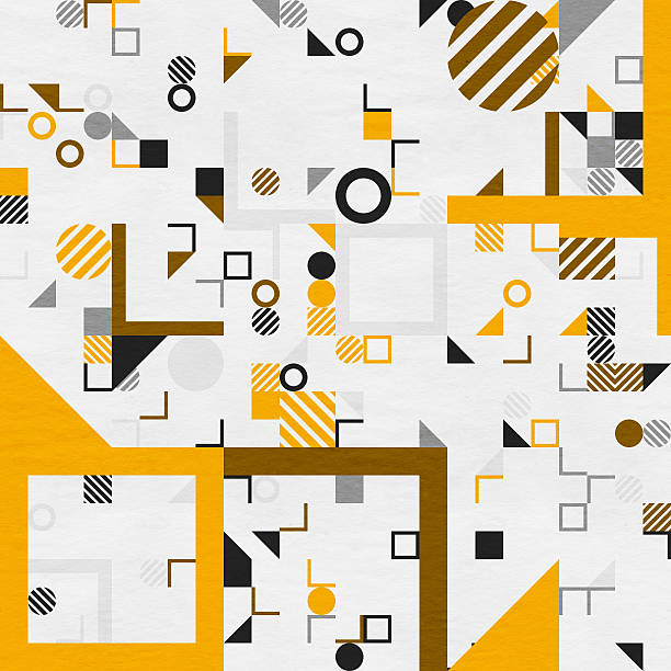 abstract geometric figures, bauhaus background on paper texture