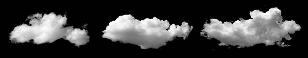 istock white cloud shapes isolated on a black background, perfect for sky design, photo editing, weather, fantasy scenes, and creative digital artwork in high resolution. 2251164462