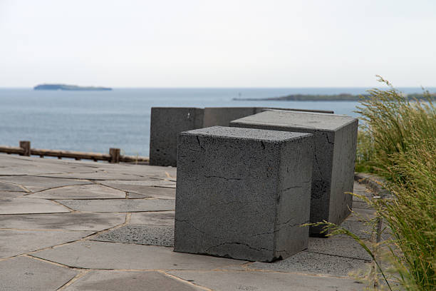 istock concrete cube seats on the seaside cliff 2251166383