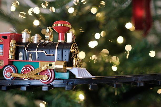 istock a toy of train on the chrismas tree. 2251167374