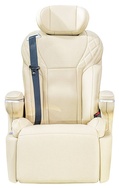 Front view brown reclining seat isolated on white background with clipping path
