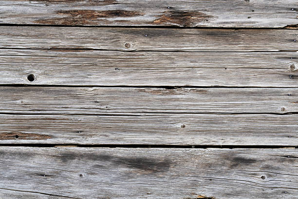 Timeworn wooden surface featuring deep cracks, discoloration, and a natural rough grain pattern.