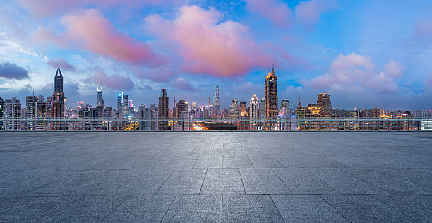istock Square floor and city skyline in Shanghai 2251178327