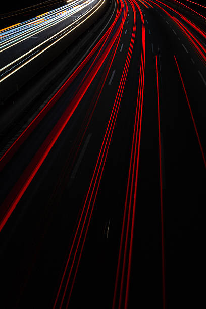 traffic on highway at night, Long exposure