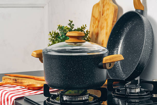 istock Clean saucepan on a gas stove in kitchen 2251181407