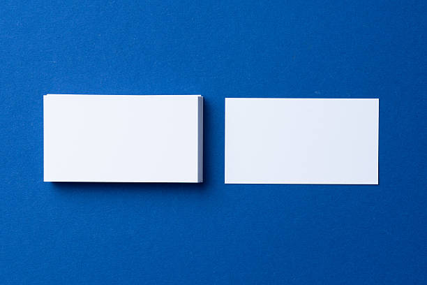 istock Blank paper business mock up on classic blue background 2251190503