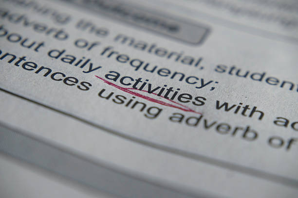 istock text book with focused of activities word 2251191508