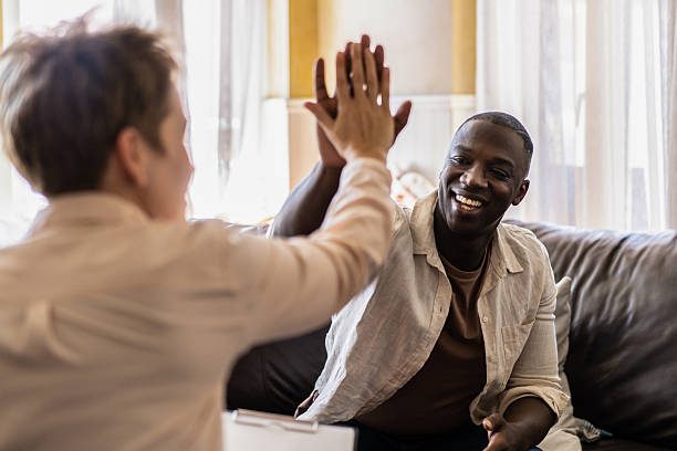 istock Success, man celebrates with a high-five 2251191601