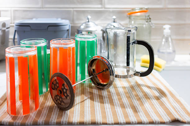 istock Cups and French press drying on kitchen counter 2251193086
