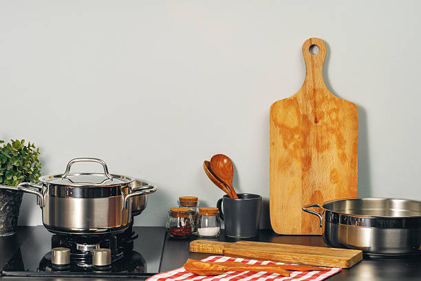 istock Set of cookware utensils on a kitchen counter 2251193558