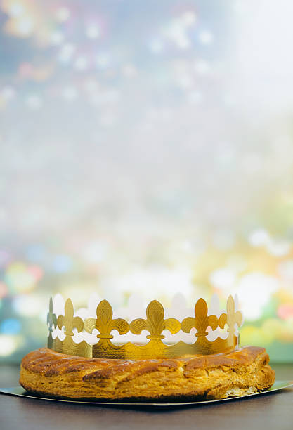 istock One royal galette with crown on a table with boke. 2251194877