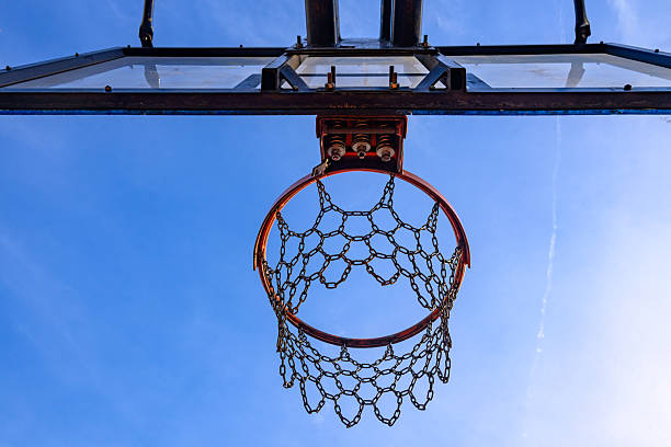 istock Basketball hoop with metal mesh 2251198006