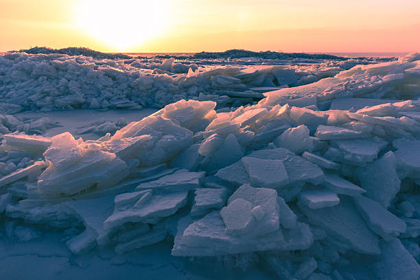 istock A dramatic winter scene shows broken ice chunks piled along a frozen sea 2251201983