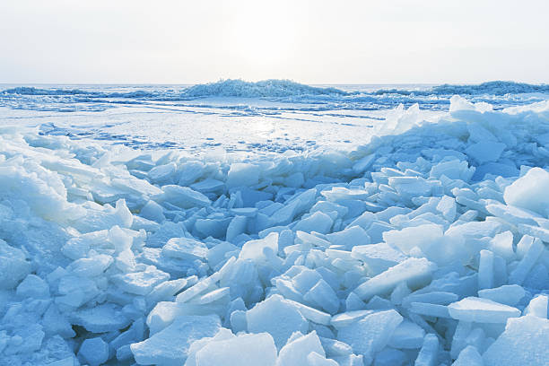 istock A vast icy shoreline features jagged ice shards piled along the water 2251201988