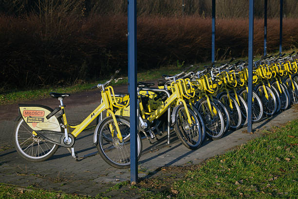 Sosnowiec, Silesian Voivodeship, Poland, 10.12.2025, city ​​bike station in Środula Park