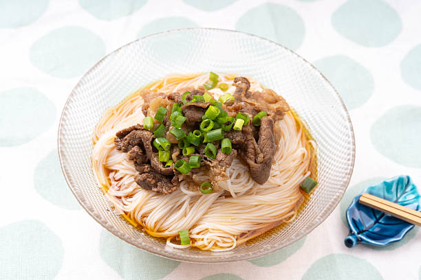 istock Somen noodles topped with simmered beef 2251207085