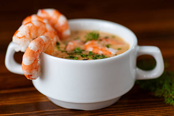 Warming seafood soup with cream