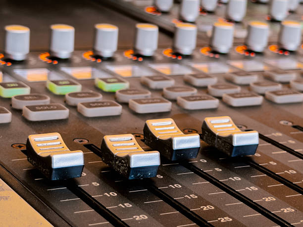 istock Professional sound mixing console close up in control room 2251220895