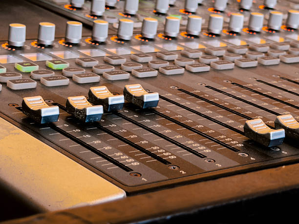 istock Professional sound mixing console close up in control room 2251220901