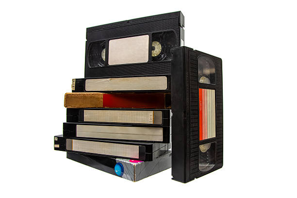 istock A stack of black VHS videotapes with blank labels, isolated on a white background. 2251224769