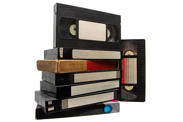 istock A stack of black VHS videotapes with blank labels, isolated on a white background. 2251224770