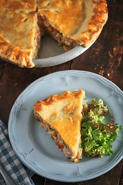 istock Fresh Baked Thanksgiving Leftover Pie with Turkey, Vegetables and Boiled Eggs 2251233761