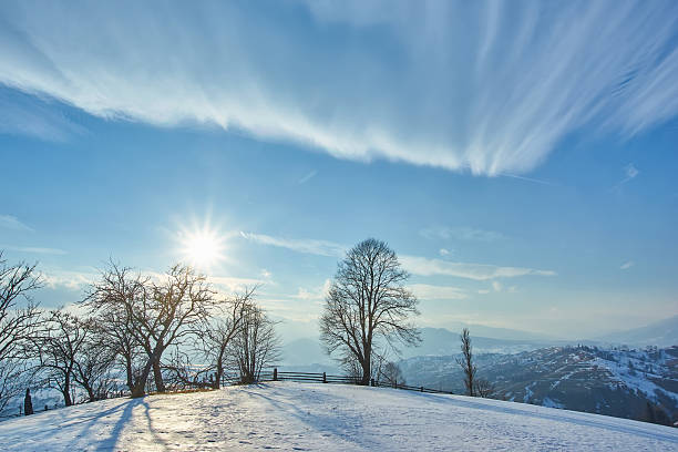 Beautiful winter landscape in the Carpathian mountains