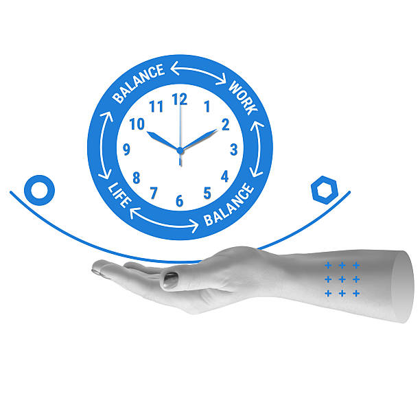 istock Hand holding clock with BALANCE text. Time management, work-life balance, or scheduling concept. Part of series 2251237528