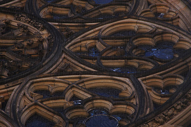 Detailed Gothic window at Batalha Monastery, a UNESCO World Heritage site