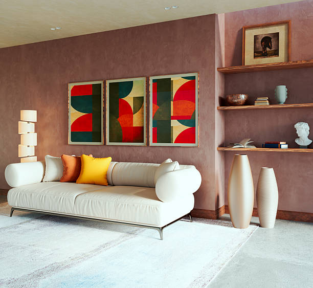 istock Large luxury modern bright interiors Living room mockup illustration 3D rendering image 2251249586