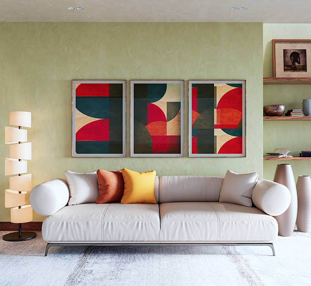 istock Large luxury modern bright interiors Living room mockup illustration 3D rendering image 2251249614