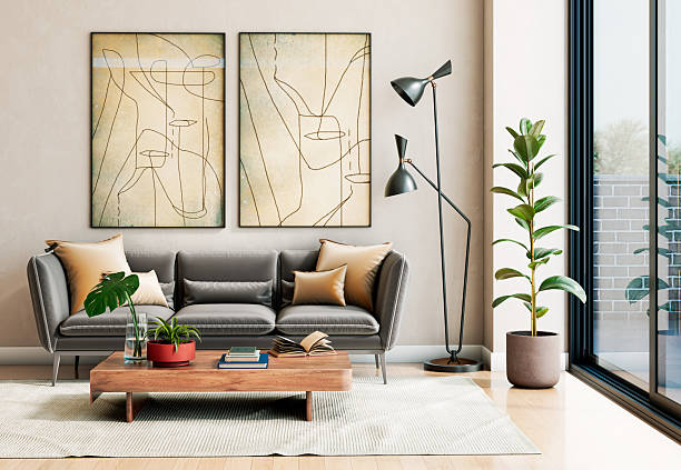 istock Large luxury modern bright interiors Living room mockup illustration 3D rendering image 2251249787
