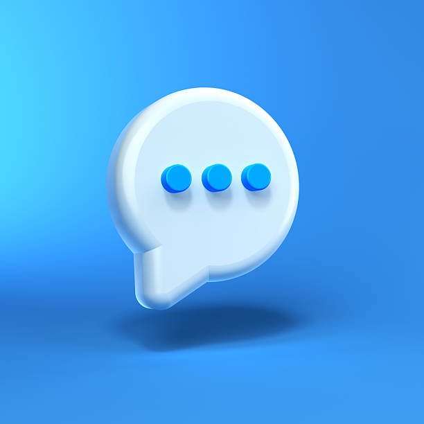 istock 3D Chat Bubble Icon with Three Dots – Messaging Symbol on Blue Background 2251250144