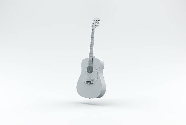istock 3D Minimalistic Acoustic Guitar – Monochrome White Studio Render 2251250159