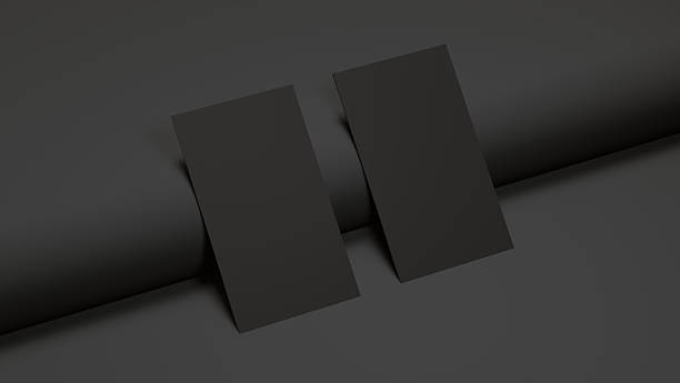 istock Black Minimal Business Cards — Dark Monochrome 3D Mockup 2251250714