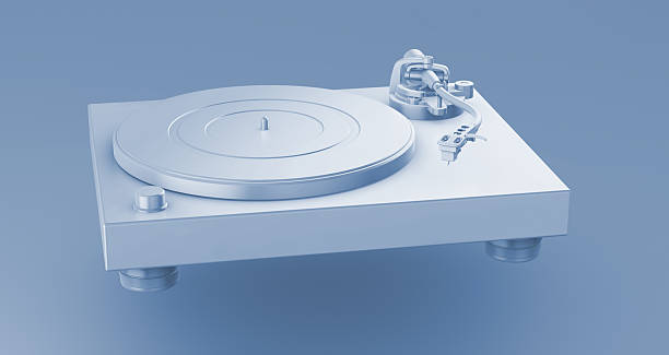 istock Blue Turntable 3D – Minimal Vinyl Record Player on Soft Blue Background 2251250804